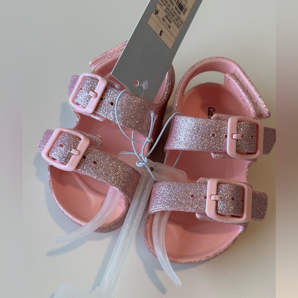 Lot of 4, size 5 baby/toddler sandals flats Cat & Jack - Easter spring shoes - Picture 7 of 8